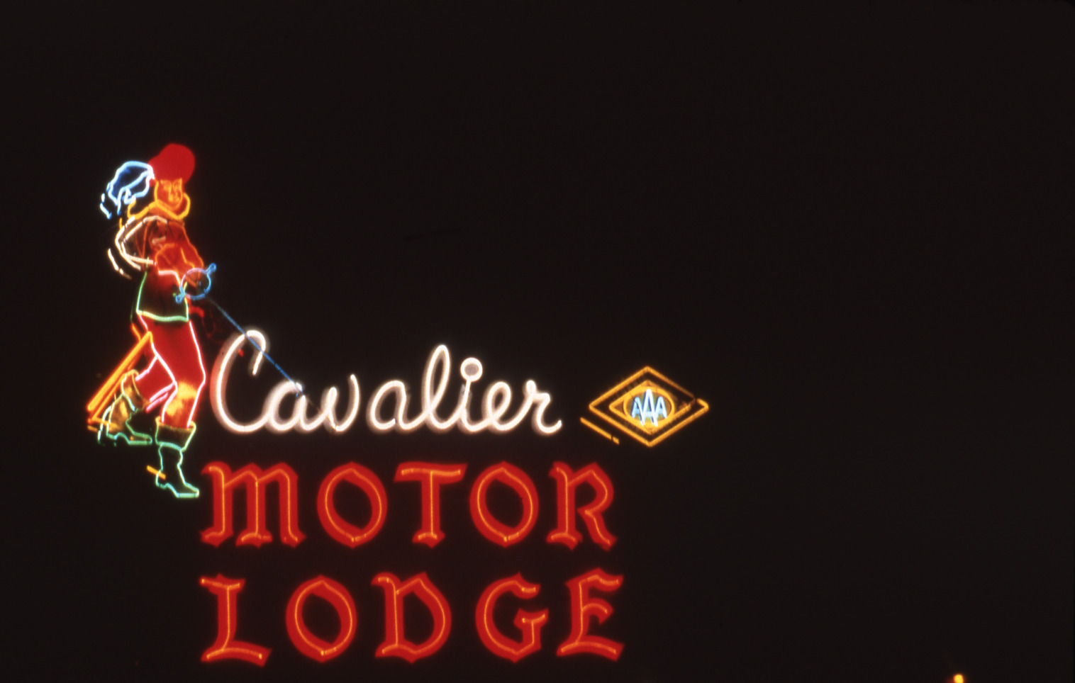 Cavalier Motor Lodge mounted sign, Reno, Nevada: photographic print