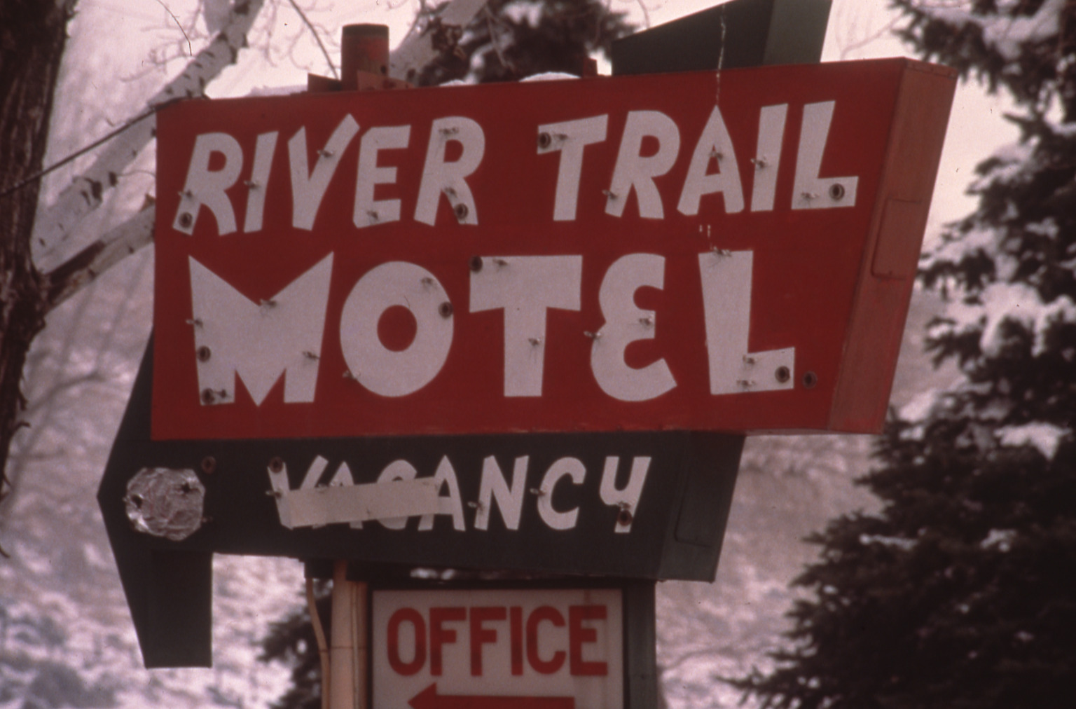 River Trail Motel mounted sign, Reno, Nevada: photographic print