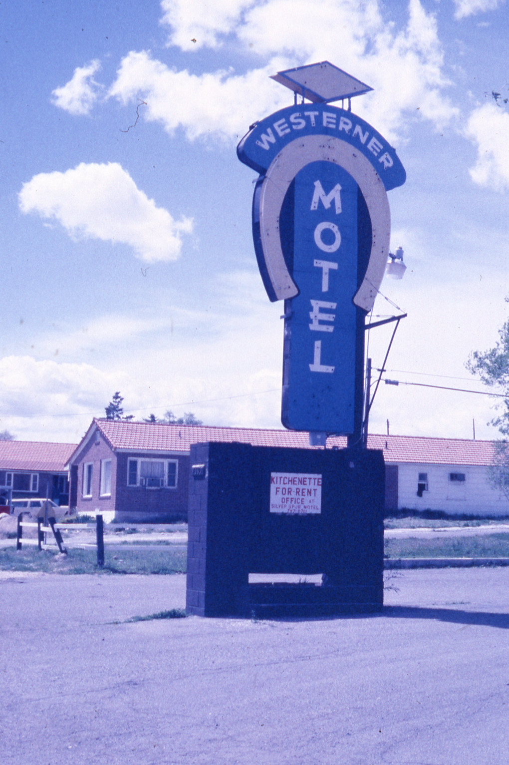 Westerner Motel flag mounted sign, Reno, Nevada: photographic print