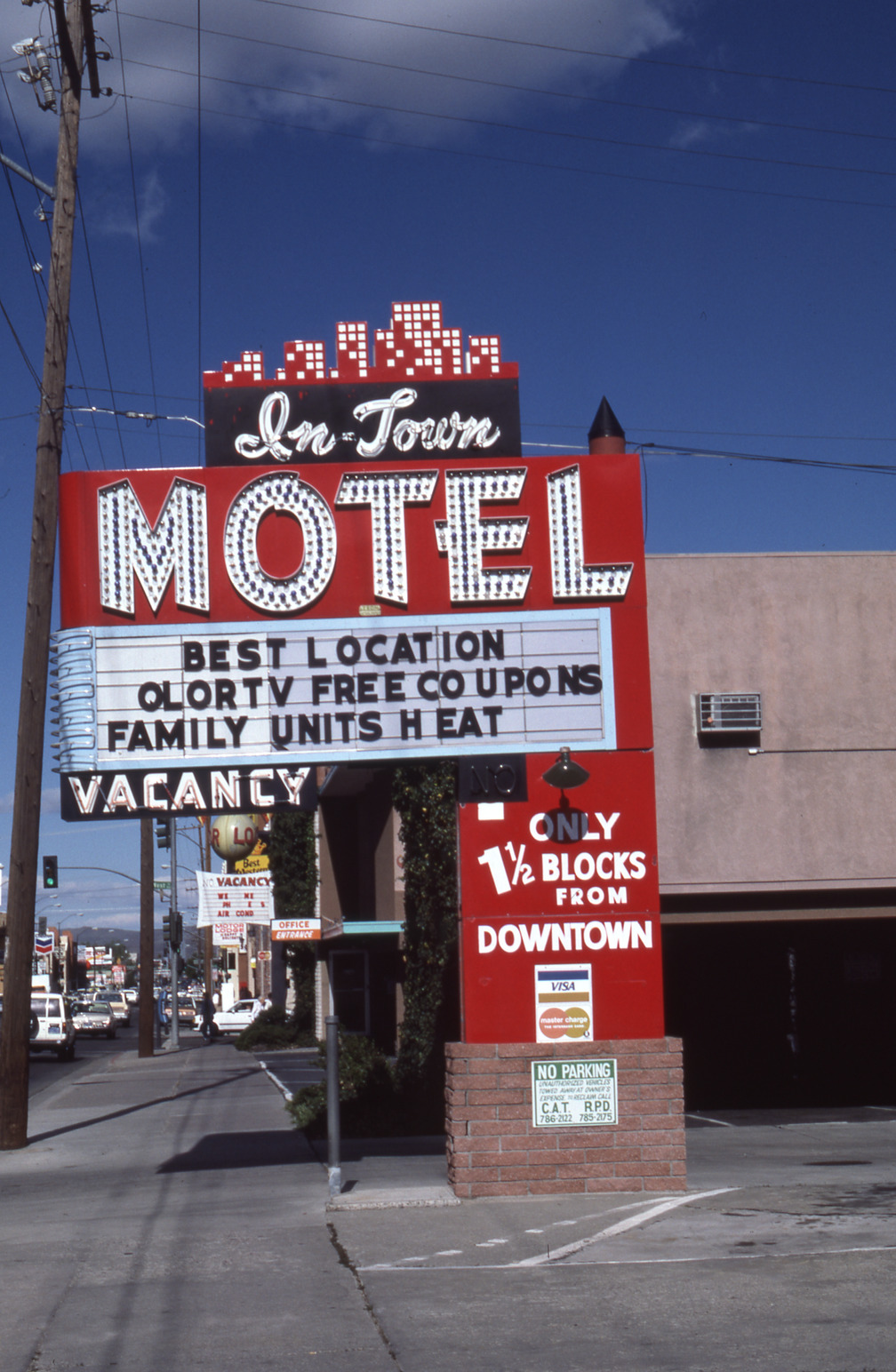 In Town Motel mounted marquee sign, Reno, Nevada: photographic print