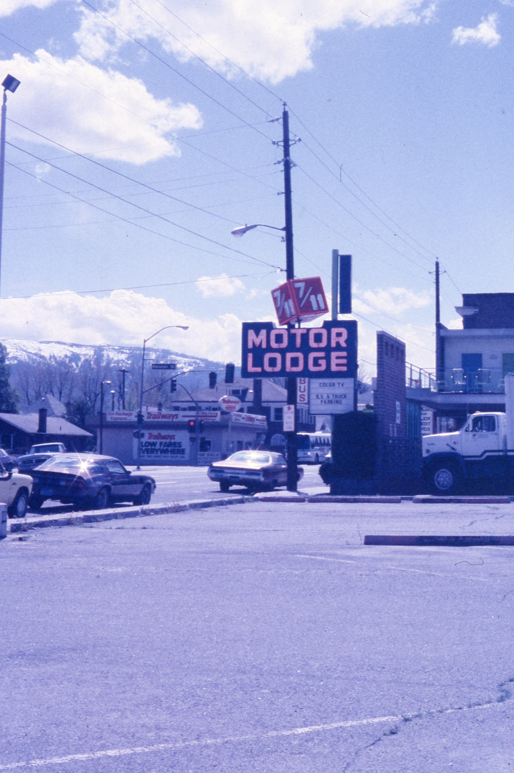 Seven Eleven Motor Lodge mounted marquee sign, Reno, Nevada: photographic print