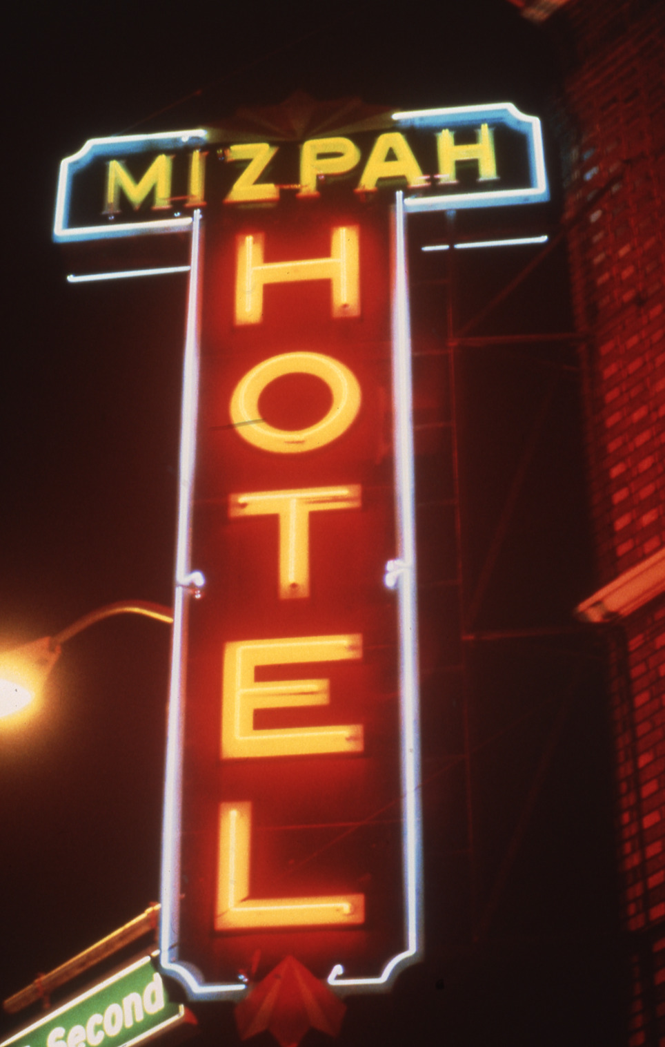 Mizpah Hotel flag mounted wall sign, Reno, Nevada: photographic print