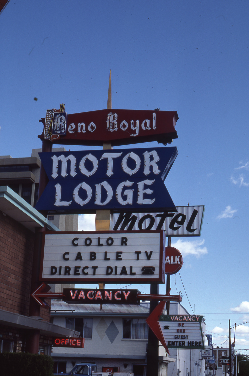 Reno Royal Motor Lodge mounted marquee sign, Reno, Nevada: photographic print