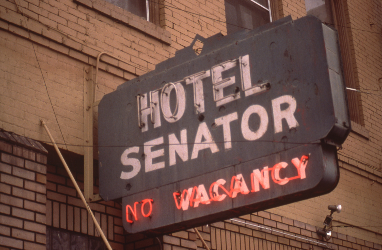 Hotel Senator flag mounted wall sign, Sparks, Nevada: photographic print