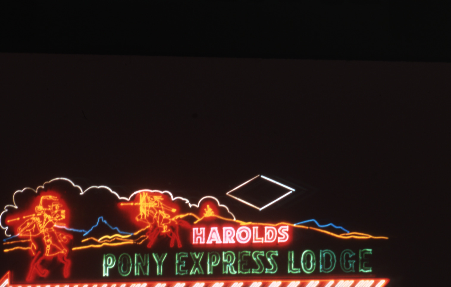 Harold's Pony Express Lodge sign, Sparks, Nevada: photographic print