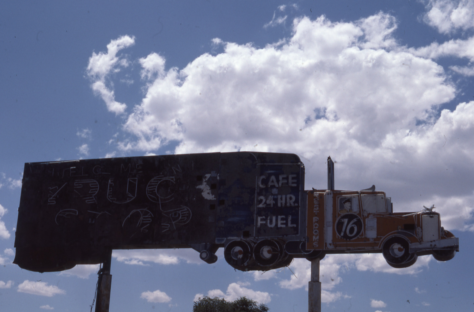 Union 76 Truck Stop double mounted sign, Winnemucca, Nevada: photographic print