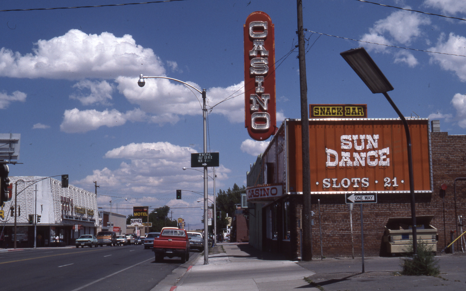 Sundance Casino marquis, roof mounted, and wall signs, Winnemucca, Nevada: photographic print