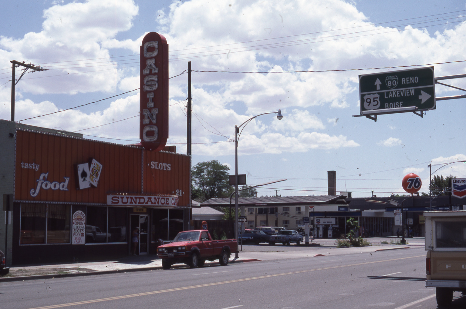 Sundance Casino marquis, roof mounted, and wall signs, Winnemucca, Nevada: photographic print