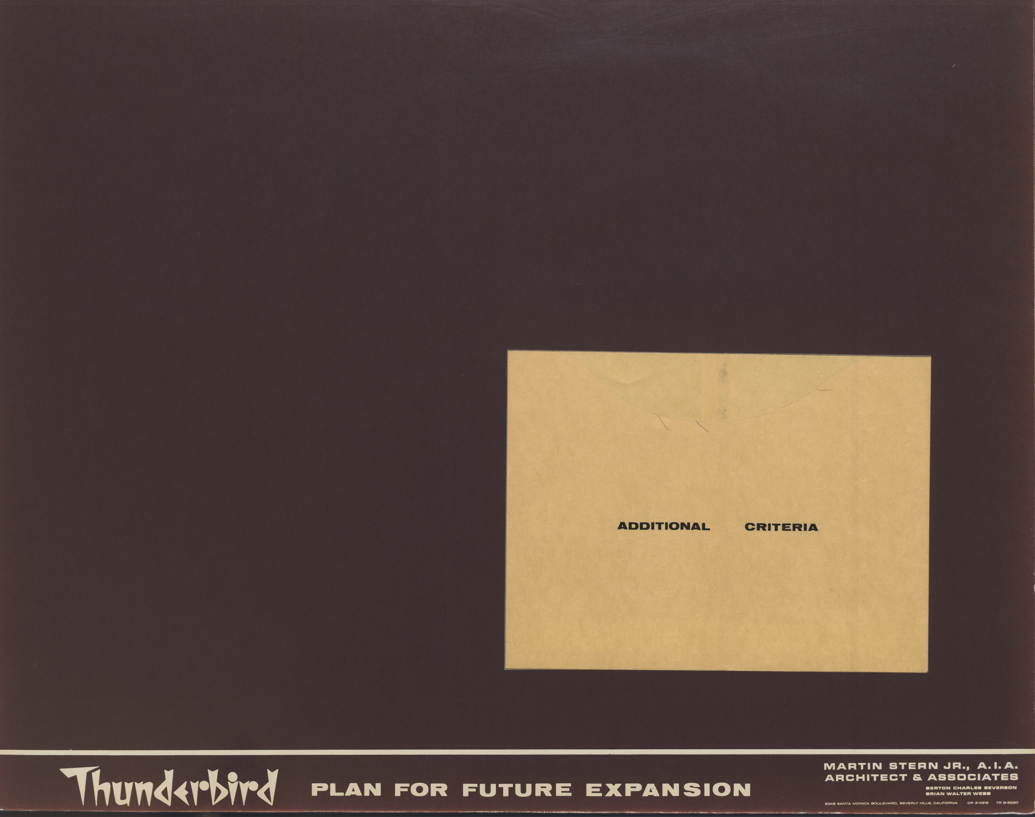 Thunderbird Plan for Future Expansion Proposal, back cover