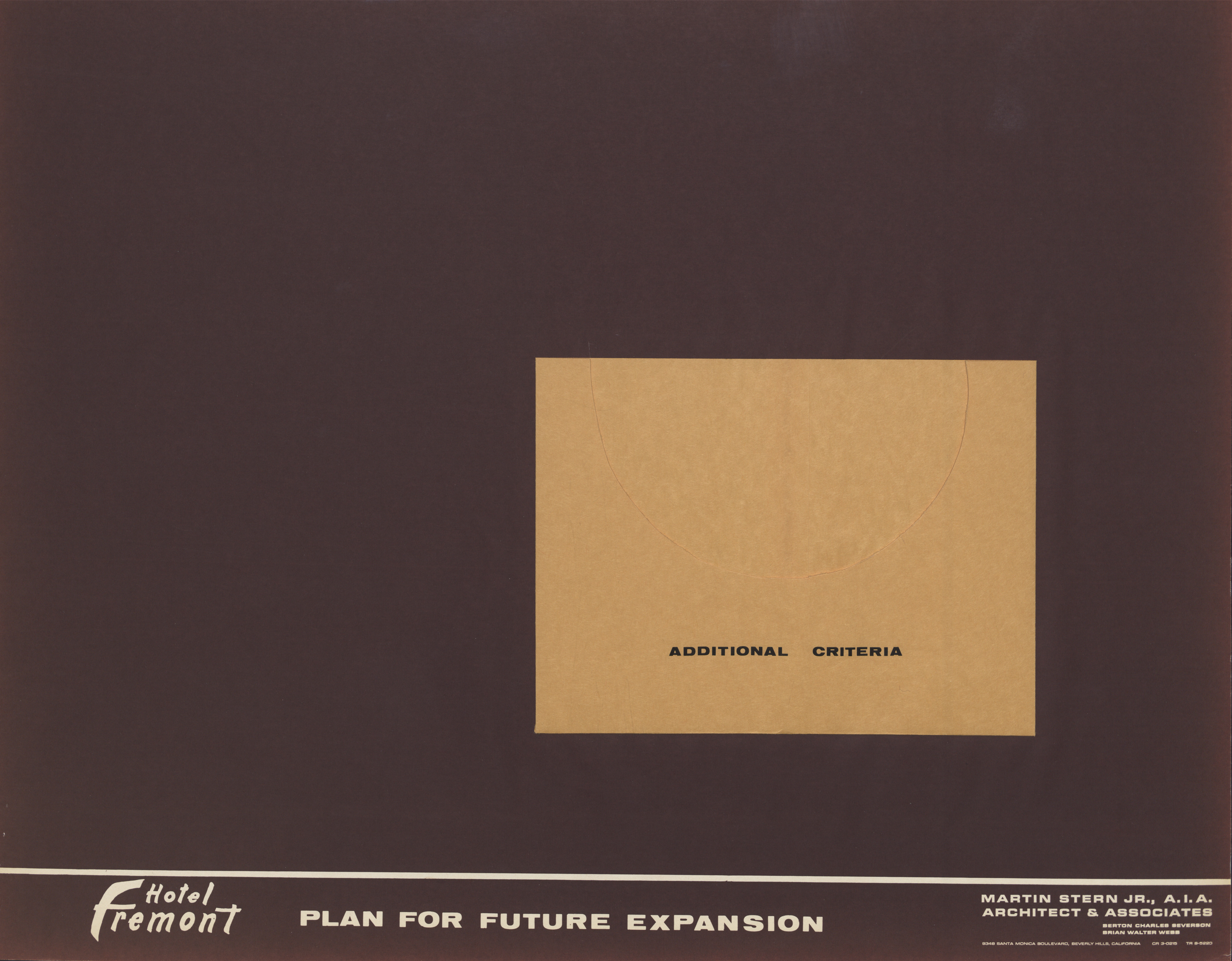Hotel Fremont Plan for Future Expansion, back cover