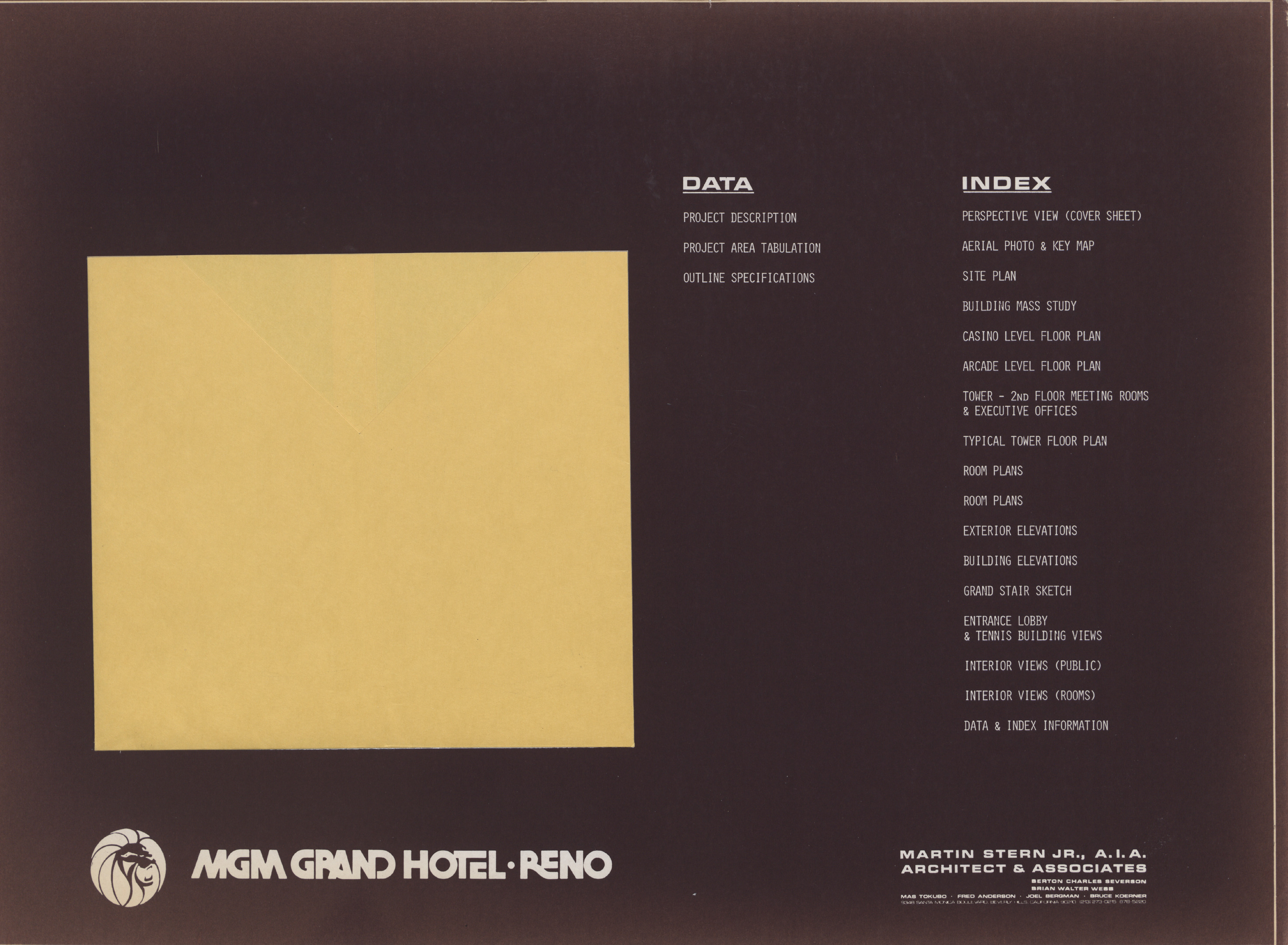 MGM Grand Hotel Reno Proposal, back cover