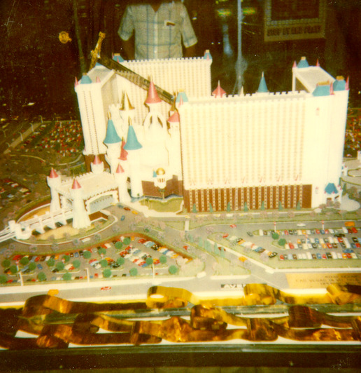 Photograph of a scale model of the Excalibur Hotel and Casino (Las Vegas), circa 1989