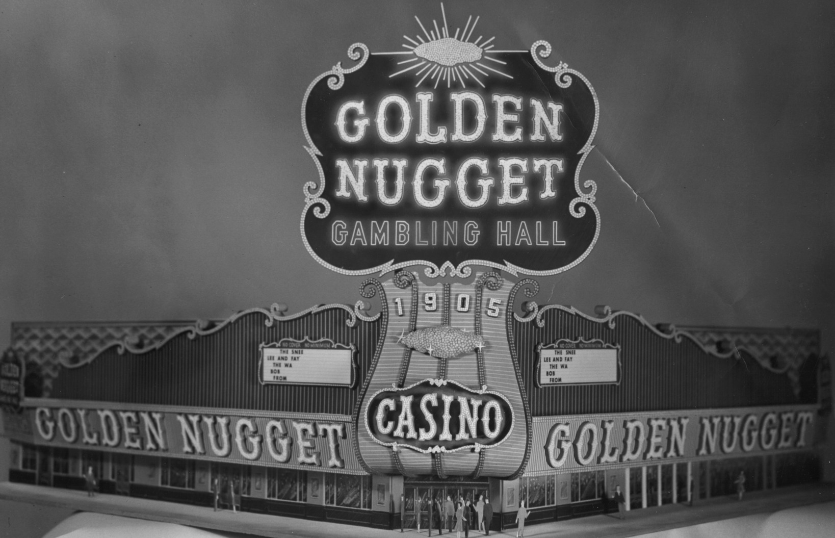 Photograph of a scale model of the Golden Nugget Gambling Hall (Las Vegas), 1958