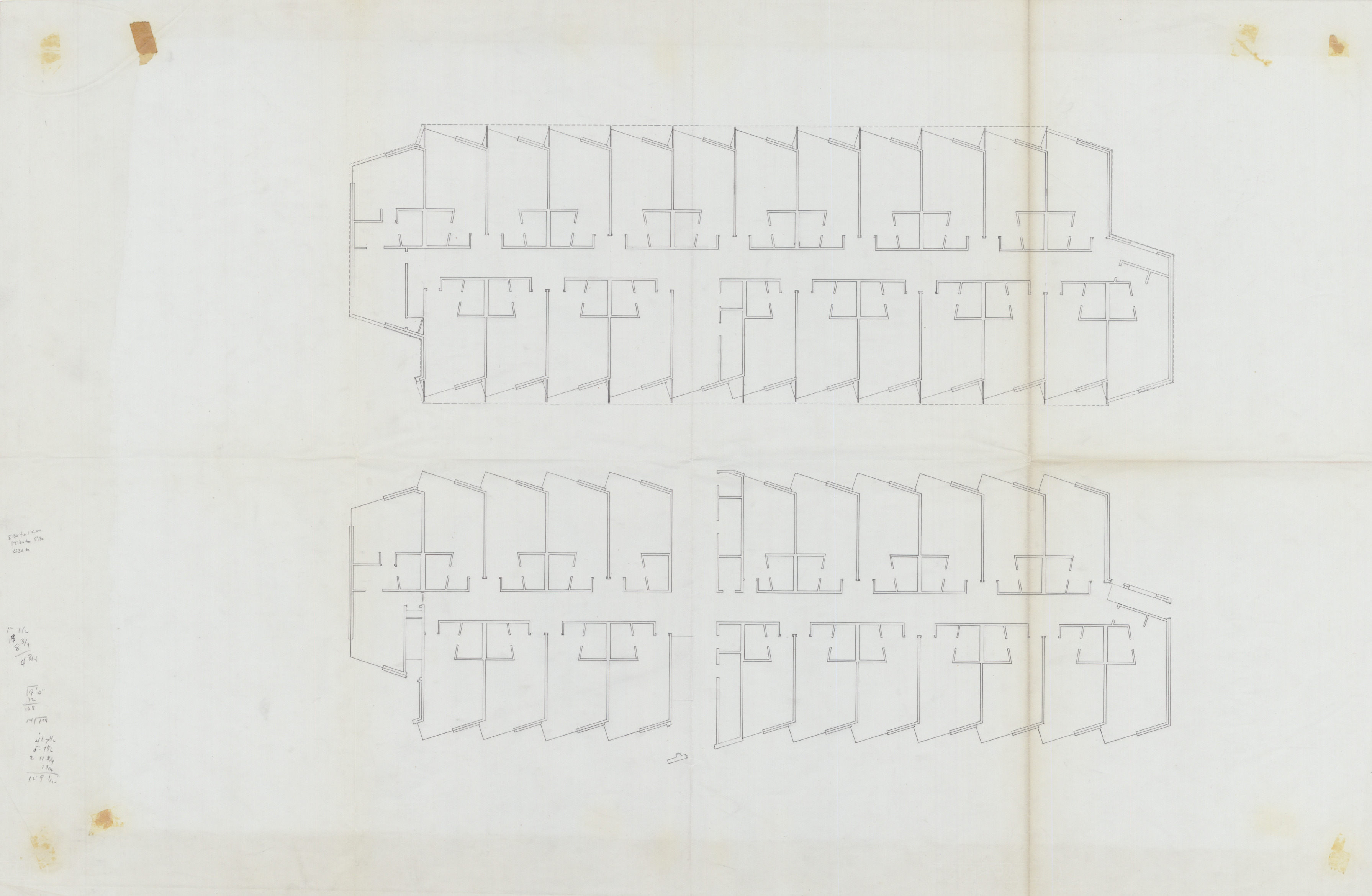 Architectural drawing of the Hacienda (Las Vegas), plumbing details, before 1956, image 3